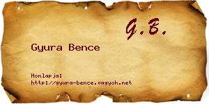 Gyura Bence névjegykártya